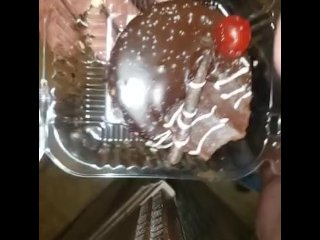 prepping cupcake for wife to enjoy .