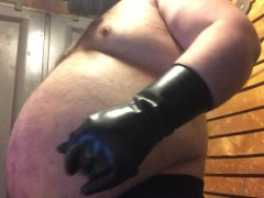 pipe rubbergloved leather belly clip