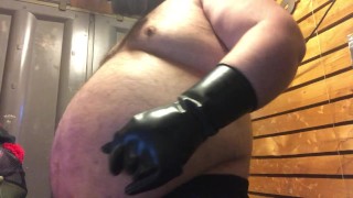pipe rubbergloved leather belly clip
