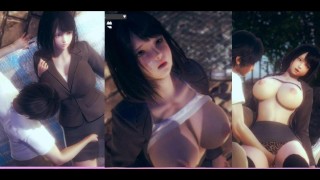 [Хентай-игра Коикацу! ] Займитесь сексом с Большие сиськи office worker.3DCG Эротическое аниме-видео