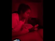 Preview 3 of Late Night Dick Sucking ! RIM & CUMSHOT *Red Light Special*