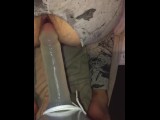 Gay boy slut gaping and farting by big dildo 