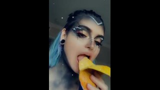 Demon Eats Juicy Mango