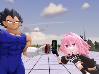 Cock Comparison with Astolfo's Big Femboi Dick - the Virgin Saiyan Prince Loses to the Chad Stolfo