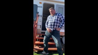 Horny Chubby Guy Cums in the Campground