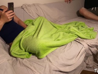 Fucked after getting caught watching porn and masturbating in_the Livingroom