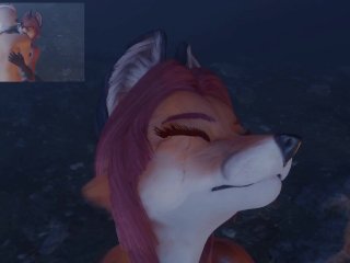 妖狐, animation, cum inflation, furry fox