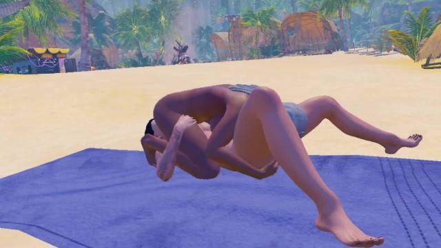 Lesbian Uncensored Animation 60 FPS  Nudis beach