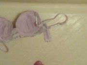 Preview 1 of Peeing to purple bra!