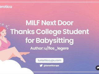 ASMR MILF next Door thanks College Student for Babysitting by U/flos_legere [audio Roleplay]