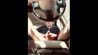 Huge cumblast in my car public 