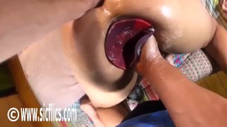Gigantic Butt Plug and Fisting DP Huge Pussy