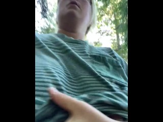 Hike with_Milkymama flashing engorged milky_filled tits