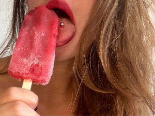 Some Content from OnlyFans. Sucking an Ice Cream, Masturbation and Squirting! - Luci's Secret