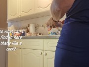 Preview 3 of Chorizo Wank - Horny In The Kitchen - Spicy Sausage Orgasm - British Mature MILF Food Dildo