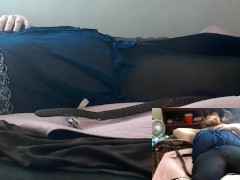 Spanking my ass in black sexy stockings I wore myself out and actually fell how embarrassing