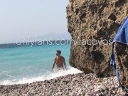 Preview 1 of iacovos public nude beach boner compilation, thick and hard greek cock