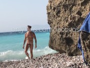 Preview 2 of iacovos public nude beach boner compilation, thick and hard greek cock
