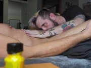 Preview 1 of Muscular Personal Trainer Gets Sloppy Blowjob - JohnnyTrigger