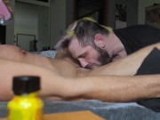 Preview 3 of Muscular Personal Trainer Gets Sloppy Blowjob - JohnnyTrigger