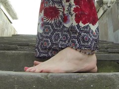 I show off my dirty feet. Lick it