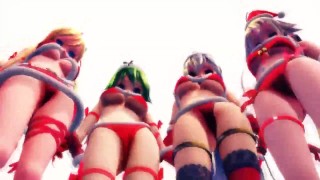 Navidad con waifus bailando y rebotando sus pechos sin parar