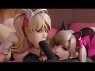 Mercy (Pink Huid) & D.Va (Black Cat Huid) Animatie 1 [onofficiële Black Bewerken]