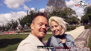 German Tourist pick up blonde bitch in holiday ungarn for Real Sexdate