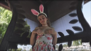 Sexy Little Easter Public Buttplug Tail Play