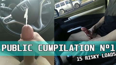Public Cumpilation #1 - 15 Cumshots in Public