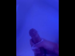 Beating my Large dick in my moms bathtub 