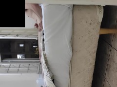 exposed open window crazy naked masturbate for the smoker neighbor