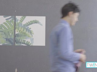 Pale Twink Lucas Gets Oiled Up And Fucked By Customer Logan!