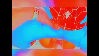 Cartoon Spider-Man hentai golpeando su coño suelto puta llora una y otra vez 