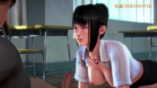 3D Hentai Teacher Students Double Penetration Creampie ASMR