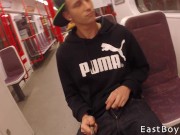 Preview 3 of Jerking In the subway and handjob - Thomas Fiaty