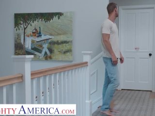 Naughty America - Big tit Latina Eve Marlowe gets tits jizzed on by her neighbor