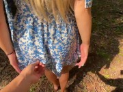 Preview 1 of In broad daylight, I fucked a blonde with big breasts in the park-POV-we finished at the same time.