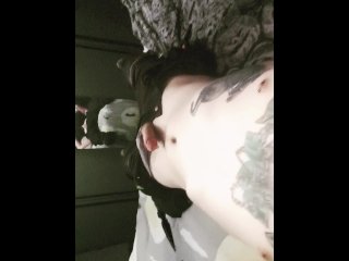 vertical video, moaning, vibrator, tattooed