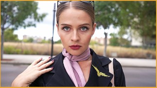 Возбужденная стюардесса соблазнила меня - я трахнул ее и кончил на лицо 4K - KateKravets
