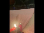 Preview 4 of Candle melting on my hot cock Must See