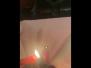 Preview 6 of Candle melting on my hot cock Must See