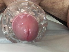 Horny Guy Moaning While Fucking A Fleshlight/ Huge Cumshot + Bonus Material