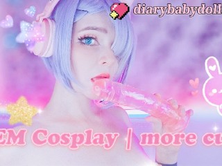 REM COSPLAY🍓my Pussy is Completely Filled with Cum💦