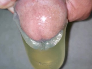 Filling Condom with Piss