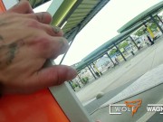Preview 2 of TRAIN STATION BLOWJOB! I met this Gothic MILF and I FUCKED HER FAKE TITS: SIDNEY DARK! WolfWagnerCom