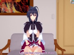 3D/Anime/Hentai. High School DxD: Akeno himejima and Issei having fun in the living room!!