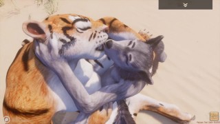 Wild Life / Lesbian Furrie Porn Tiger e Wolf Girl