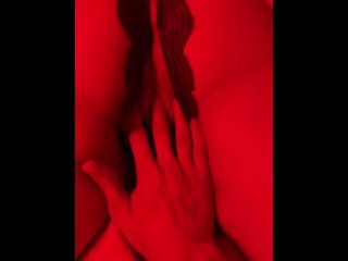 female orgasm, red room, guy fingering pussy, orgasm