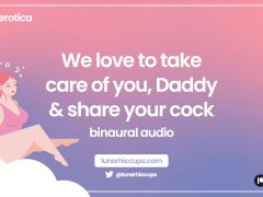 ASMR | We love to take care of you, Daddy, and share your cock [Audio Roleplay] [Threesome]